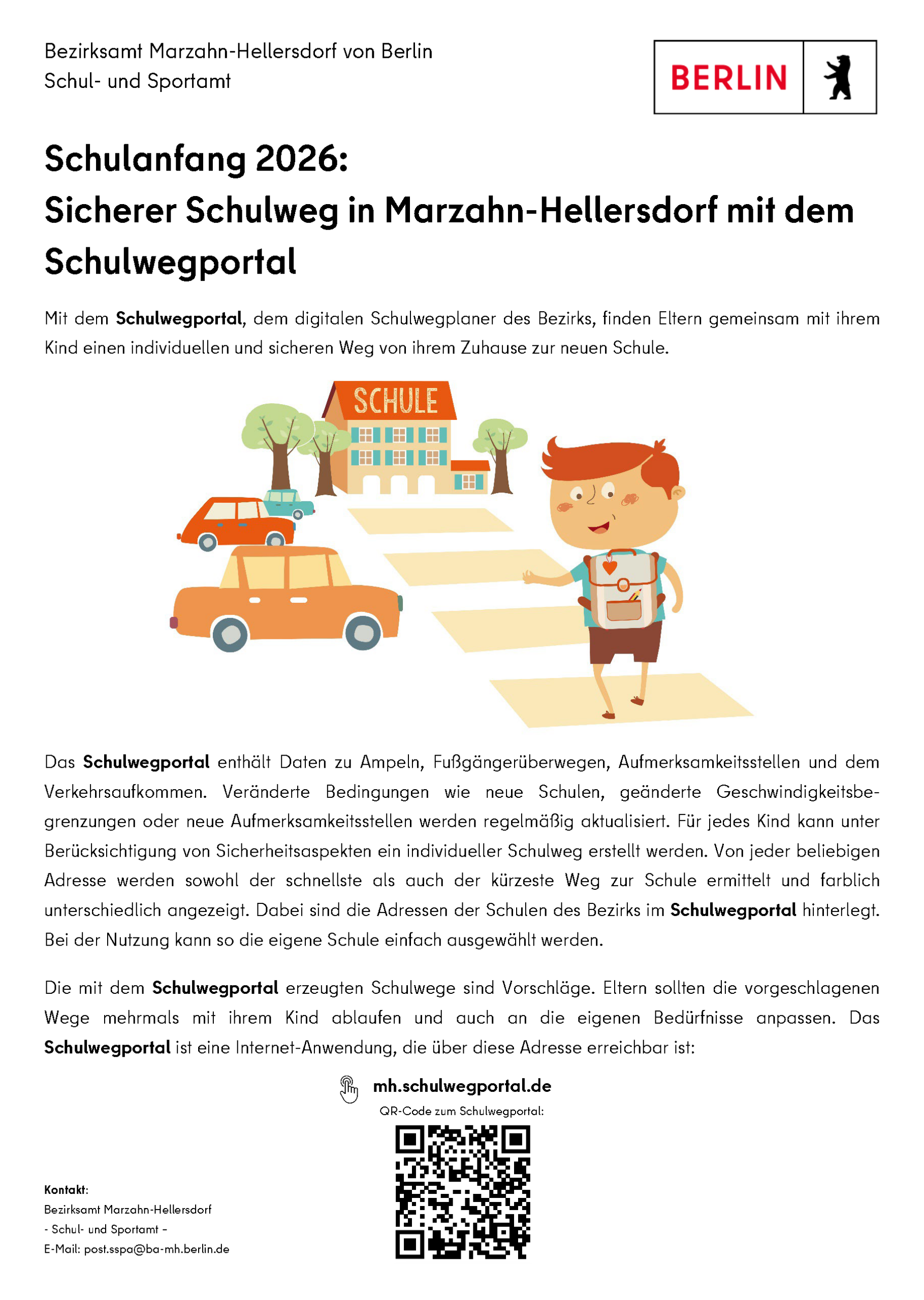 Bild des Briefs zum Digitalen Schulwegplaner